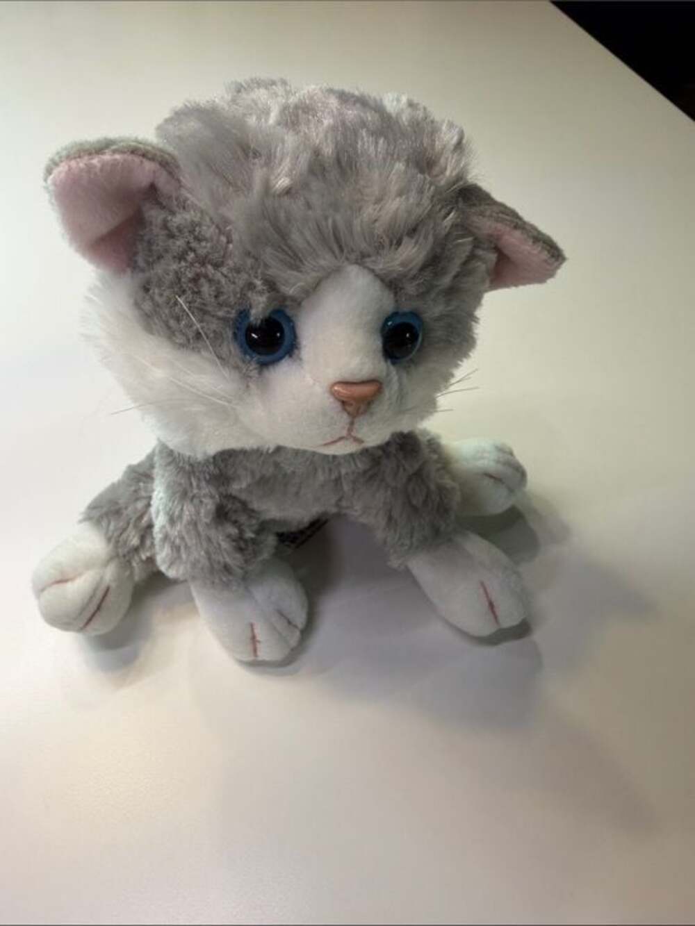 Russ Berrie Misty: Rare Grey & White Plush Kitten with Blue Eyes - Picture 2 of 5